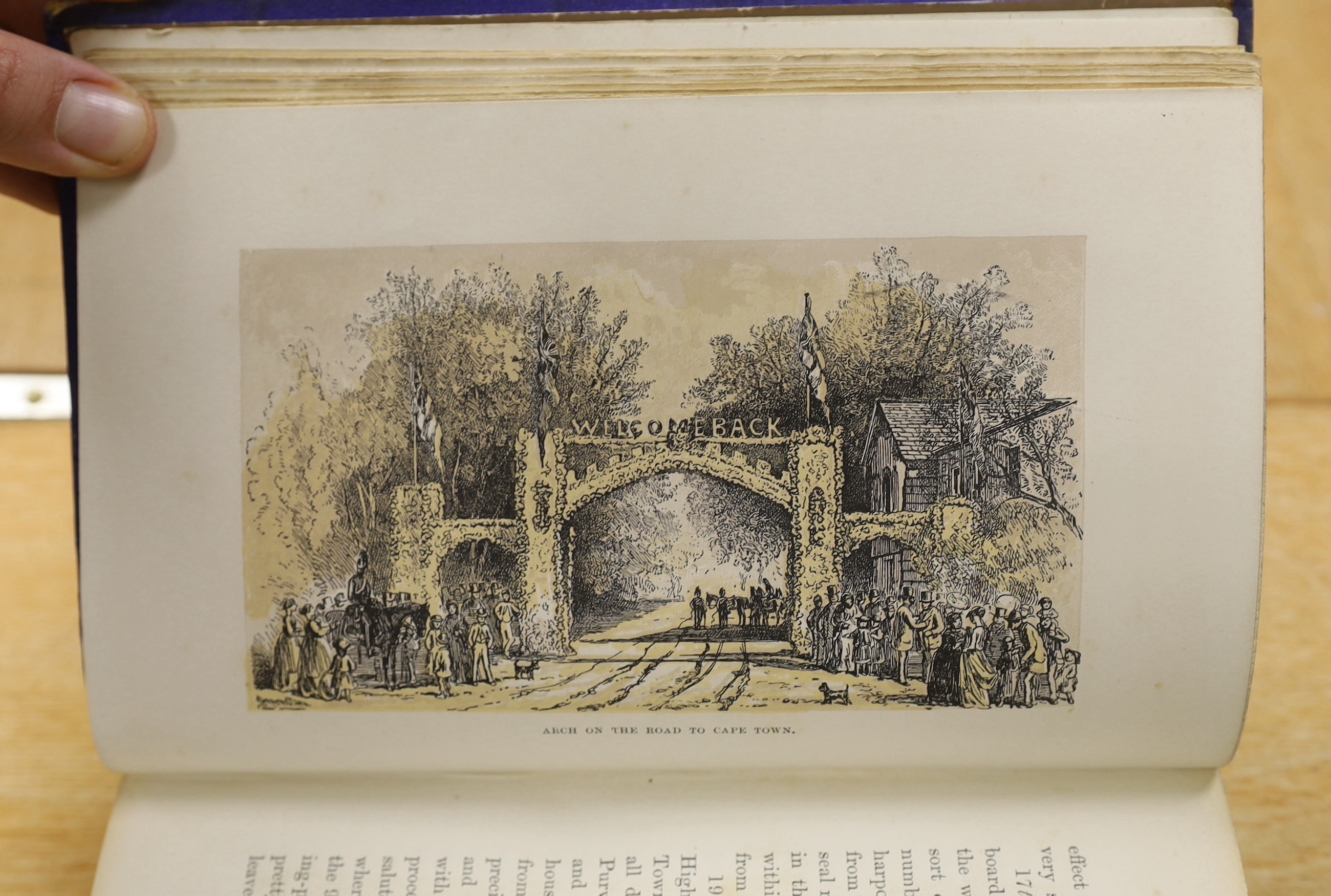 Simpson, Sir George - Narrative of a Journey round the World, during the years 1841 and 1842. 2 vols. portrait and folded map; newly rebound gilt lettered cloth. 1847; Milner, Rev. John and Brierly, Oswald - The Cruise o
